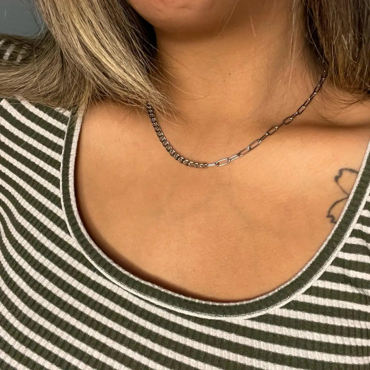 Dual Stainless Steel Necklace, Unisex Jewelry, Daily Wear Jewelry